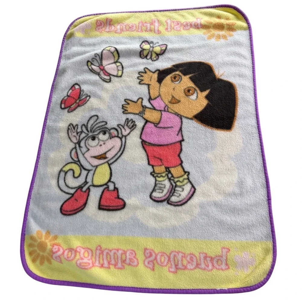 Dora the Explorer Boots Best Friends Fleece Blanket Buenos Amigos 43x30